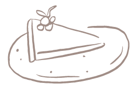 hand drawn pie in mauve